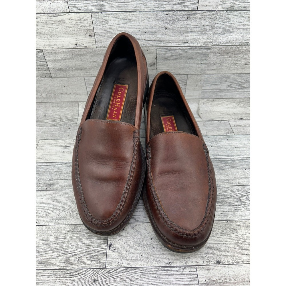 Cole Haan Country Men Sz 10M Brown Leather Lug Sole Shoes Moc Toe Brazil C00634